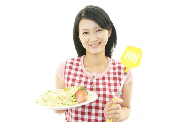 A woman wearing apron — Stock Photo, Image