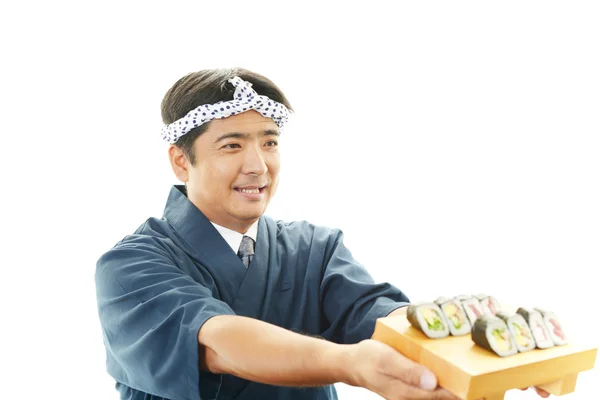 Retrato de un chef de sushi — Foto de Stock