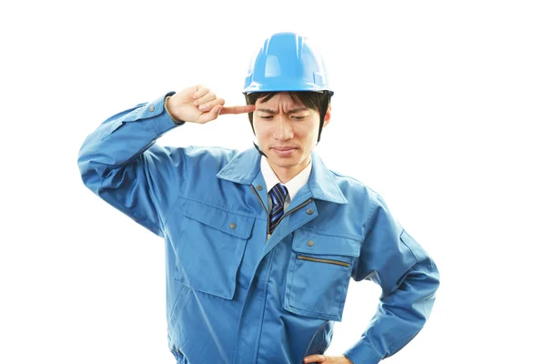 Portrait of tired worker — Stock Photo, Image