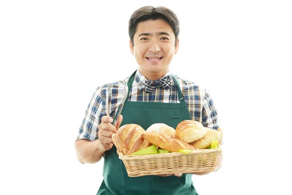 Sorridente cameriere asiatico — Foto Stock