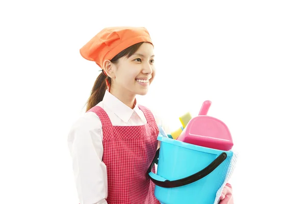 Woman with a cleaning — Stock Photo, Image