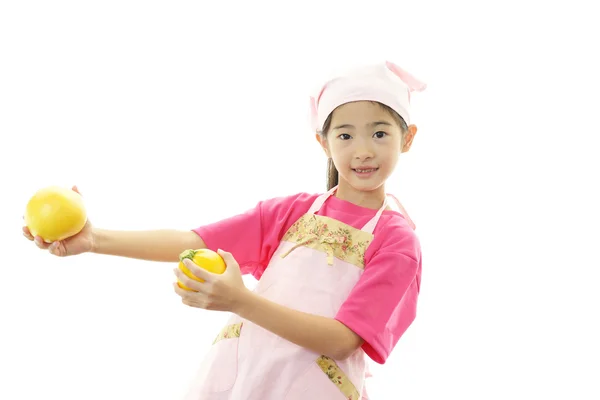 Girl in apron — Stock Photo, Image