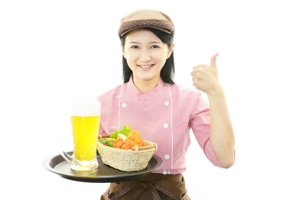 Smiling waitress — Stock Photo, Image