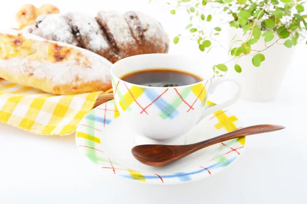 Koffie en brood — Stockfoto