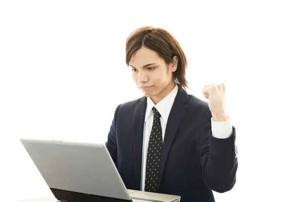 Business man at laptop — Stock Photo, Image