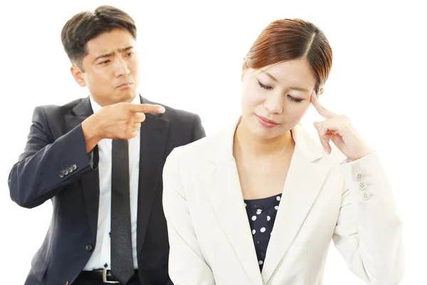 Stressed businessman and businesswoman — Stock Photo, Image