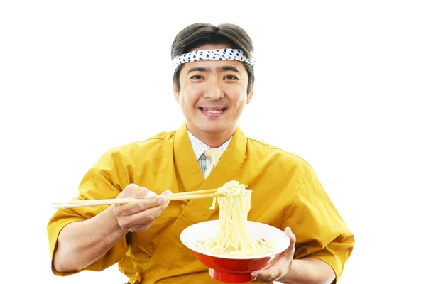麺とアジアのシェフ — ストック写真