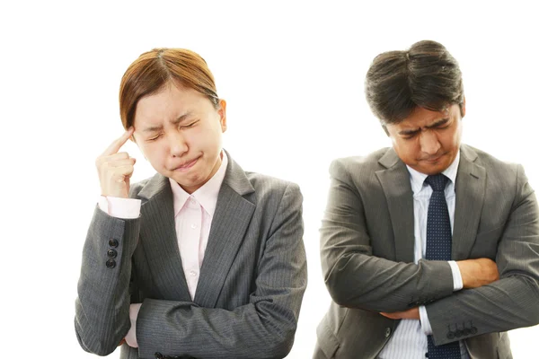 Stressed businessman and businesswoman — Stock Photo, Image