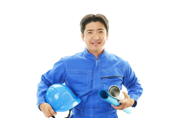 Smiling construction worker — Stock Photo, Image