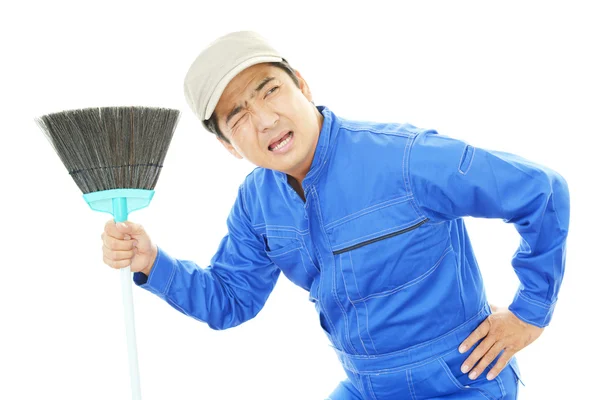 Servizio di pulizia Janitorial stanco — Foto Stock