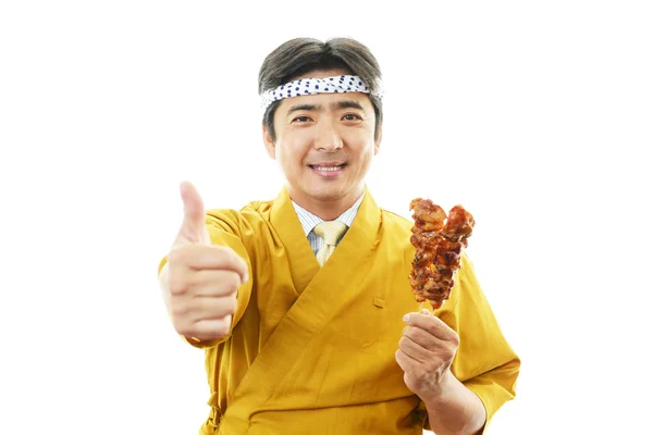 Yakitori-Koch — Stockfoto