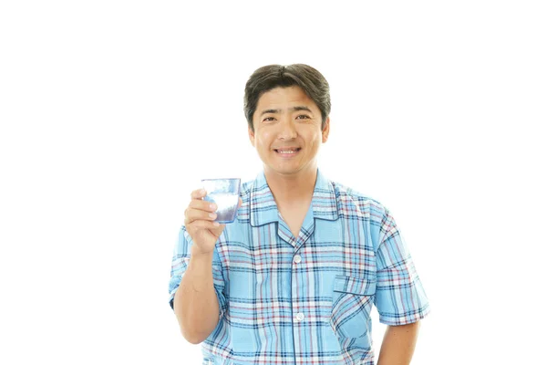 Man enjoys drinking — Stock Photo, Image