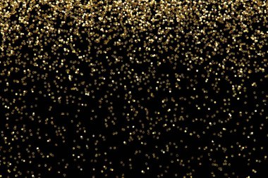 Düşen altın parıltılı konfeti geçmişi, lüks yeni yıl partisi kutlaması.