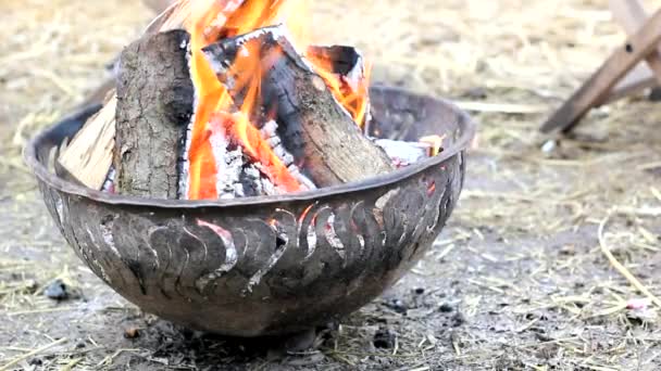 Ogień miski — Wideo stockowe