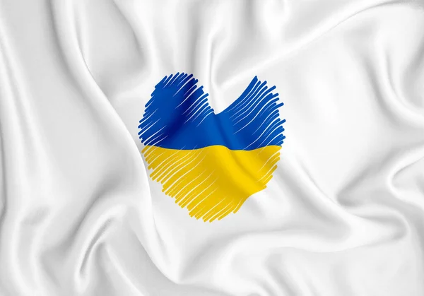 Ukrainische Farben Herz Auf Nationaler Flagge — Stockfoto