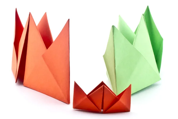 Buques origami - familia — Foto de Stock