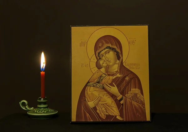 Icon with candle — Stock Photo, Image