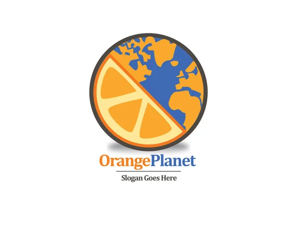 Orange Planet Earth Logo