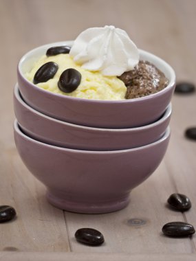 çikolata ve vanilya puding