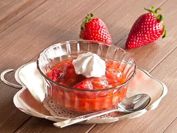 Rhubarb strawberry compote — Stock Photo, Image