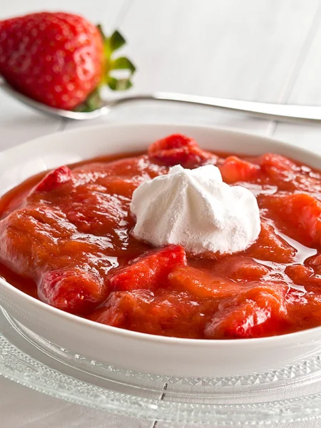 Rhubarb jordbærkompott – stockfoto