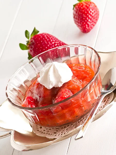 Rhubarb jordbærkompott – stockfoto