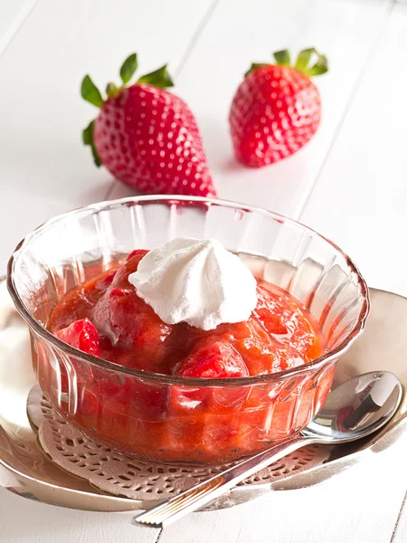 Rhubarb jordbærkompott – stockfoto