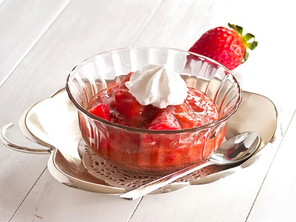 Rhubarb strawberry compote — Stock Photo, Image
