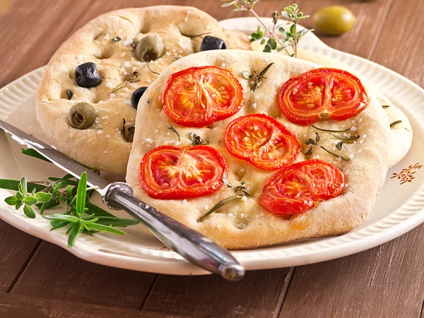 Focaccia Brood — Stockfoto