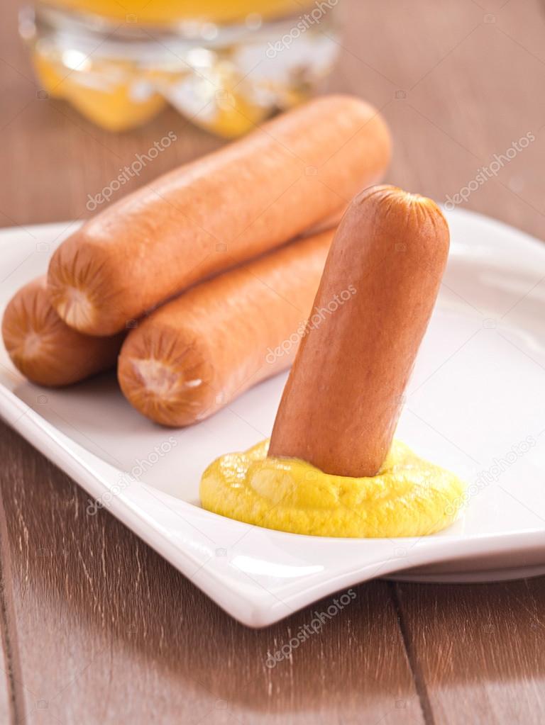 Sausage with mustard