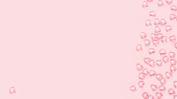 Концепция Дня Святого Валентина много маленьких сердец в красный пин-фон — стоковое фото