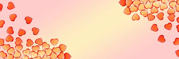 Valentinstag Konzept viele kleine Herzen in rot-rosa Hintergrund — Stockfoto