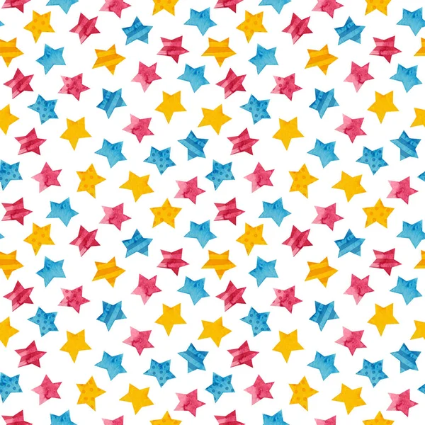 Pansexual Pride Seamless Pattern Lgbtqia Watercolor Clipart Pan Rainbow Stars — Stock Photo, Image
