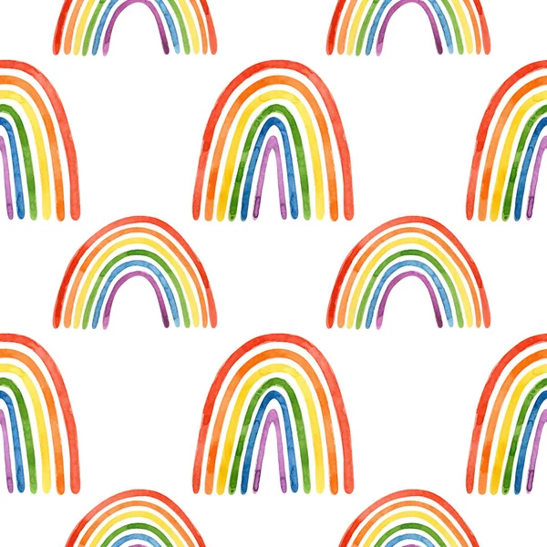 LGBT pride month seamless pattern. LGBTQ art, rainbow watercolor clipart