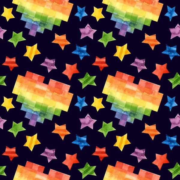 Lgbt Pride Month Seamless Pattern Lgbtq Art Rainbow Clipart Pride — Stock Photo, Image