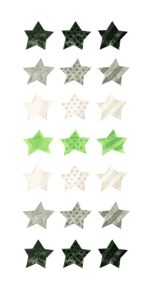 Agender Pride Month Watercolor Clipart Stars Lgbtqia Print Rainbow Clip — Stock Photo, Image