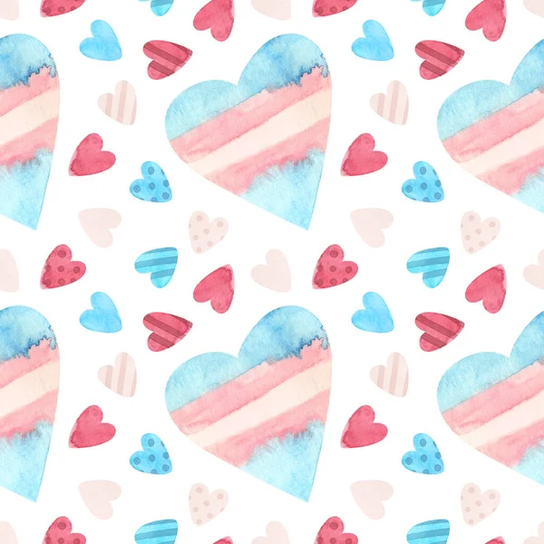 Trans Pride Seamless Pattern Hearts Lgbt Art Rainbow Clipart Stickers — Stock Photo, Image