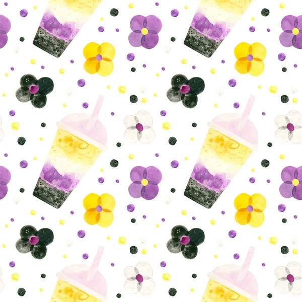 Nonbinary Pride Seamless Pattern Lgbtq Pride Month Wallpaper Non Binary — Stock Photo, Image