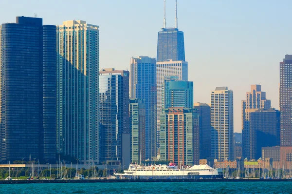 Chicago skyline lakeside — Stockfoto