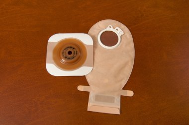 Ostomy bag and seal clipart