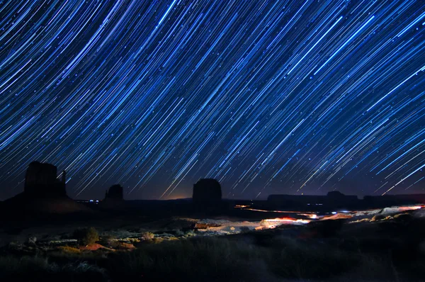 Monument Valley Star Trails — Stock Photo, Image