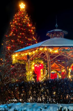 Noel ağacı ve çardak