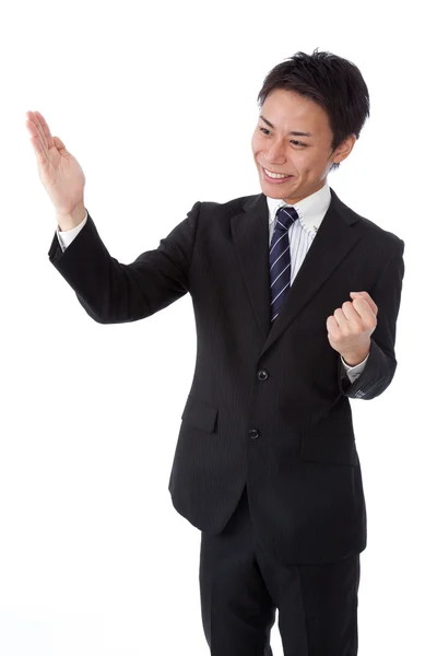 Hombre de negocios con una chuleta de karate — Foto de Stock