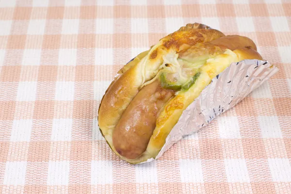 Frankfurt sausage bread — Stock Photo, Image