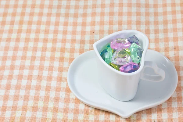 Colorful Heart in a cup — Stock Photo, Image