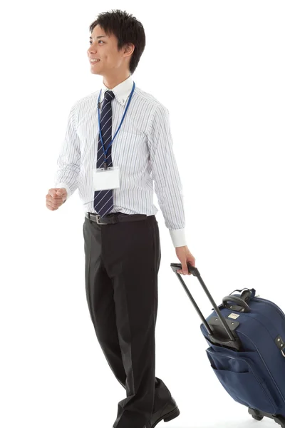 Young businessman on a business trip — Stock Photo, Image