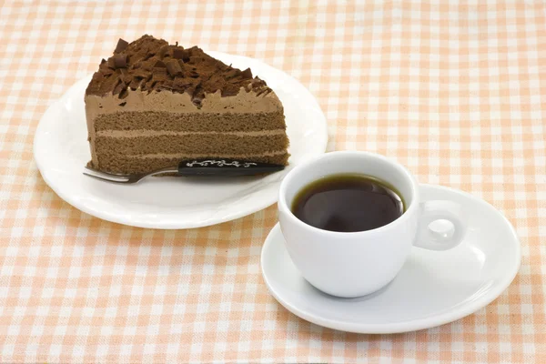 Pastel de chocolate y café — Foto de Stock