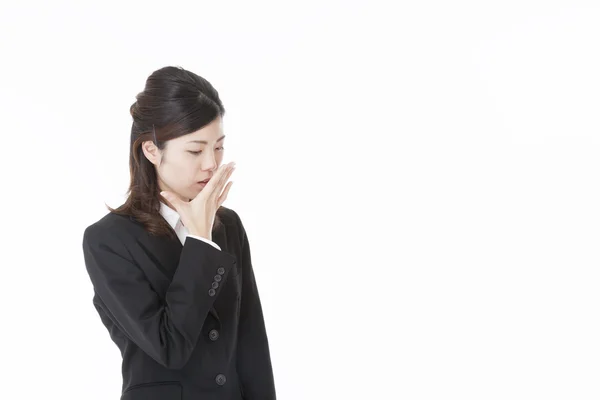 Business woman that has a cough — Stock Photo, Image