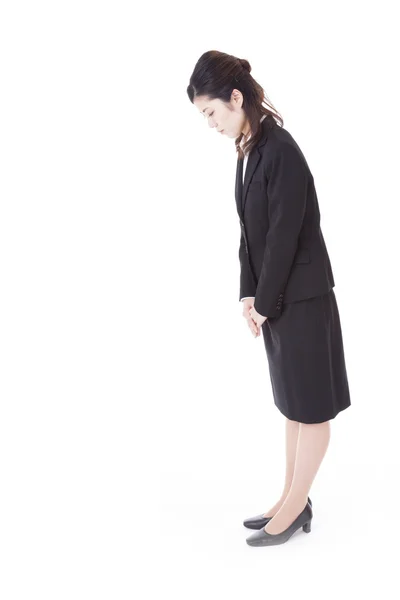 Business woman that has a bow — Stock Photo, Image