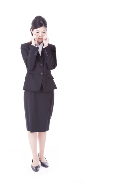 Young business woman that sobbing — Stock Photo, Image